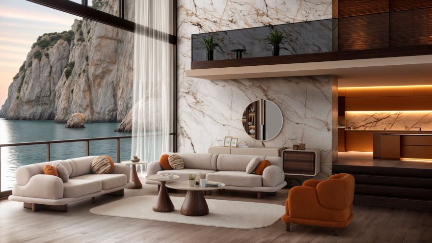 Moon American Walnut Sofa Sets