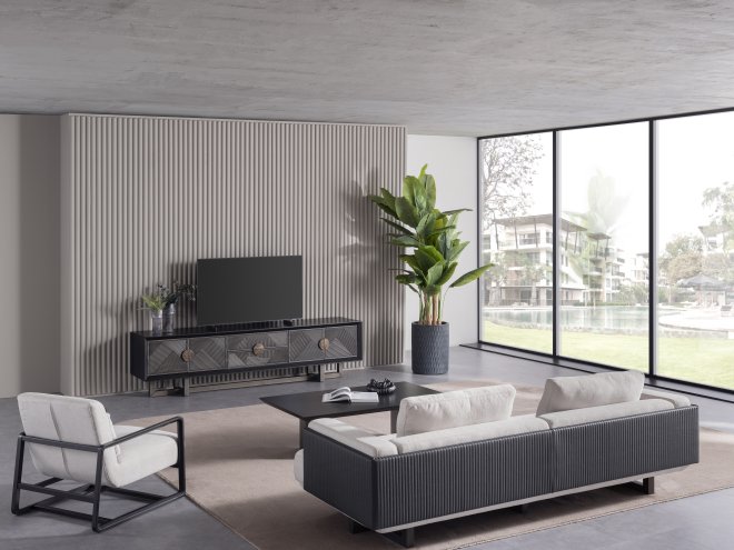 Cross Black Tv Unit