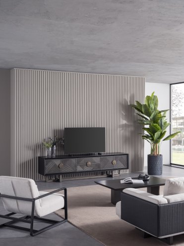 Cross Black Tv Unit