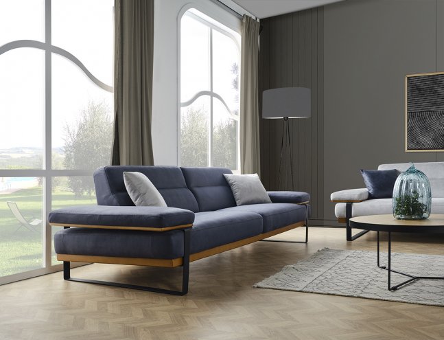 Lavina Blue Sofa Set