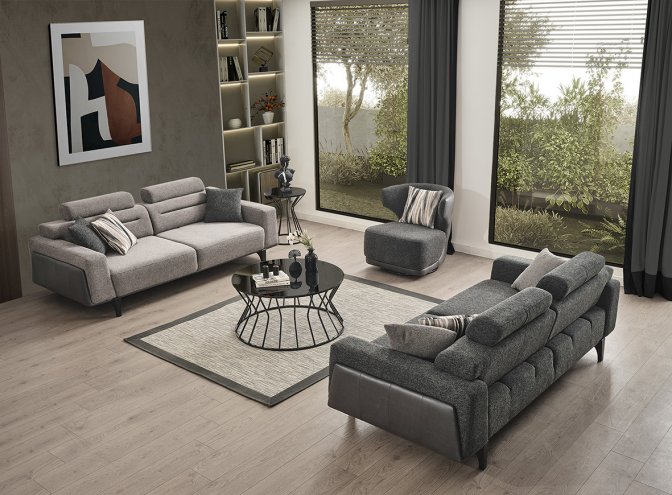 Osla Grey Sofa Set