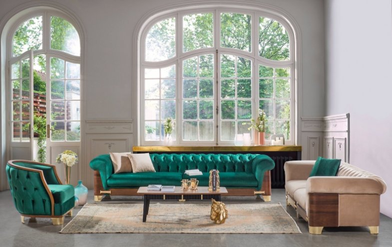 Nish Green Sofa Set