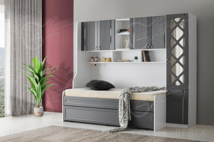 Palazzo Single Cabinet Anthracite White Teenager Groups