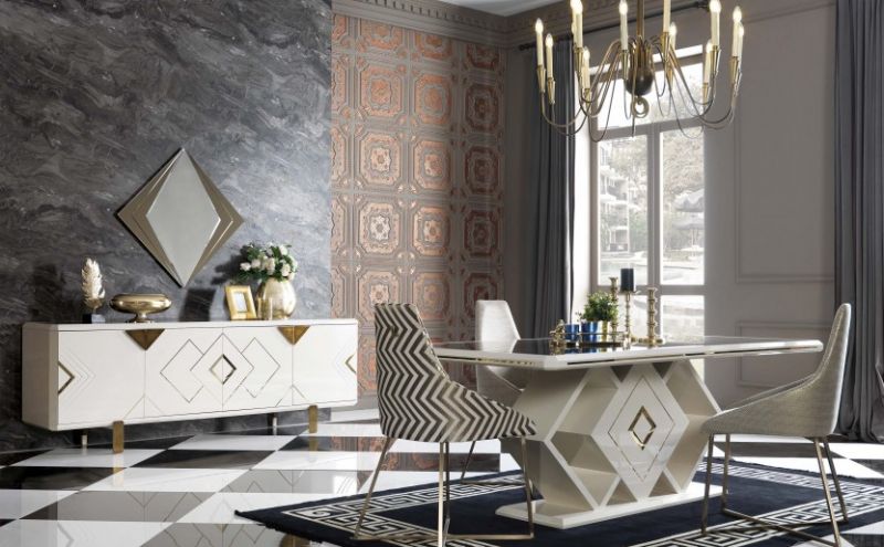 Versace Ecru Dining Room Set